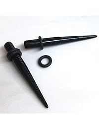 BodyJ4You - Juego de 37 medidores para oreja y bálsamo de cuidado posterior, 14 G-00 G, acrílico, tapón, piercing, joyería