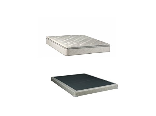 Continental Sleep 10 Medium Plush Innerspring Pillowtop Mattress and 4-inch Box Spring/Foundation Set, No Assembly Required Full Size