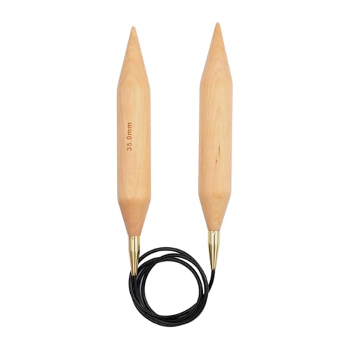 KnitPro Basix Birch: Knitting Pins: Circular: Fixed: 150cm x 35.00mm, Birchwood, Multi-Colour, 150cm x 35mm