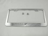 Nissan Chrome License Plate Frame with Caps