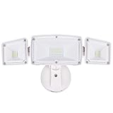 Amico 3500LM LED Security Light, 30W Super Bright Outdoor Flood Light, ETL- Certified, 5000K, IP65 Waterproof, 3 Adjustable Heads for Garage, Patio, Garden, Porch&Stair(White Light)