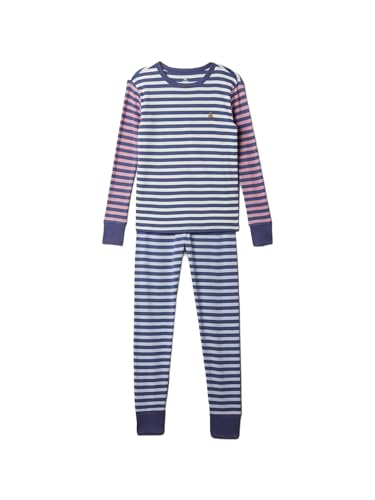 GAP Girls' Long John Pajama Set, Pink Multi Stripe, 4