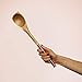 Wooden Cooking Utensils with Rose Gold Hammered Handles - Includes Wood Serving Spoon, Wooden Corner Spoon, Wooden Spatula, Wood Turner - Perfect Multi-Purpose Cooking and Copper Serving Utensils