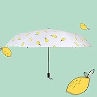 ERGOUZI Ultralight Sun Umbrella Women Folding Umbrella Sun Folding Black Mini Umbrella Tri Fold Large Diameter Lemon Umbrella 87Cm Tri-Fold 99Cm