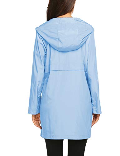 Avoogue Casual Raincoats Active Outdoor Hooded Long Sleeve Waterproof Lightweight Jacket