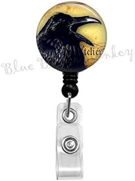 Black Crow - Badge Reel - Black Raven - Badge Reel - Primitive Crow - Retractable Badge - Crow ID Holder - Nurse Badge Reel - Office Badge Reel