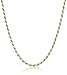 Sterling Silver and Gold Plated Diamond Cut Rope Chain Necklace, 18
