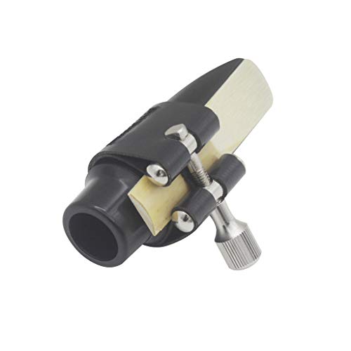 QUICATCH High-Grade Soprano Saxophone Mouthpiece Flute Pickup Leather Buckle Head Clip 1PC Black