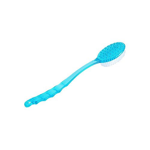 FTXJ Long Plastic Handle Bath Shower Body Brush Back Skin Cleaning Scrubber (Blue)