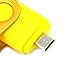 AreTop Dual Flash Drive 8GB OTG USB2.0 Flash Drive Disk Memory Stick Thumb Drives Pen Drive for Computers and Android Devices (Smartphones Tablets PC Samsung Galaxy, Note, LG, Lumia, etc. Yellow