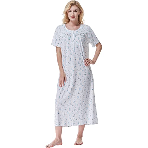 Keyocean Summer Women Nightgowns, Soft Comfortable 100% Cotton