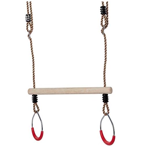 KAKIBLIN Kids Climbing Rope Ladder, Trapeze Bar with Rings and Hanging Swings Seat Bundle, Gymnastics Swing for Outdoor… - Image 3