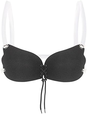 KoHuiJoo Women Silicone Bra Straps Backless Drawstring E F Cup Large Invisible Adhesive Bra Reusable