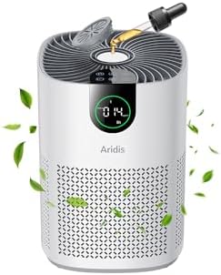 Purificador de Aire con Filtro HEPA - Filtro para Habitaciones Polen, Alergias, Olores y Pelo de Mascotas, con Esponja de Aromaterapia, 7.2W y 3 Velocidades, Silencioso Versión Mejorada