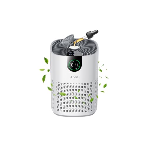 Purificador de Aire con Filtro HEPA - Filtro para Habitaciones Polen, Alergias, Olores y Pelo de Mascotas, con Esponja de Aromaterapia, 7.2W y 3 Velocidades, Silencioso Versión Mejorada