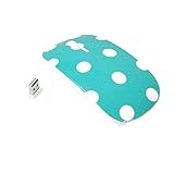TopCase Polka Dot Design Hot Blue / Turquoise USB Optical Wireless Mouse for Macbook (pro , air) and All Laptop + TopCase Designed Chevron Mouse Pad