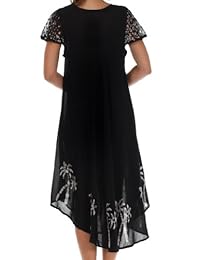 Sakkas Batik Palm Tree Cap Sleeve Caftan vestido   Cover Up
