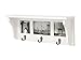 kieragrace Riley Wall Shelf and Picture Collage with 3 Hooks, 18.5-Inch by 7-Inch, Holds 2- 4 by 4-Inch and 1- 4 by 6-Inch Photo, White
