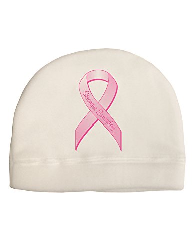 Pink Breast Cancer Awareness Ribbon - Stronger Everyday Adult Fleece Beanie Cap Hat