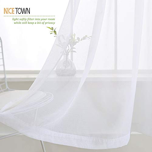 Cortinas De Gasa Transparente 51x24" - 3 Piezas Con Cenefa De Cuentas | Estilo Granja Para Cocina O Dormitorio