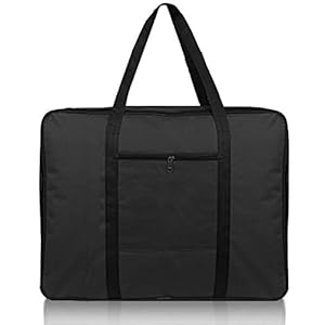 Amazon Brand – Solimo Rexine Jumbo Underbed Rectangular Storage Bag with Zipper and Handle, Black, Standard