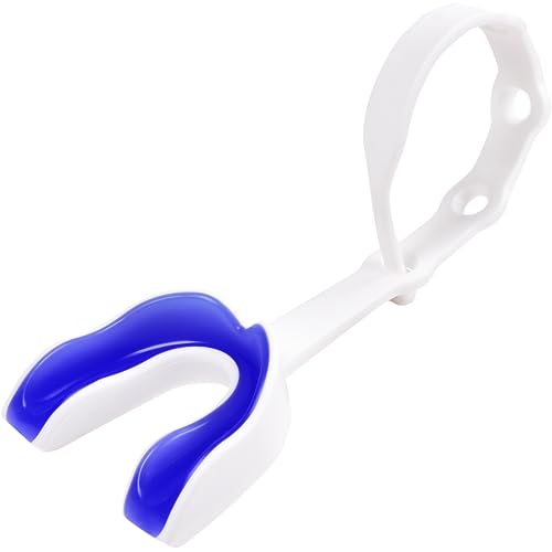 Oral Mart Strapped Youth Mouth Guard for Kids (White/Blue) Sports