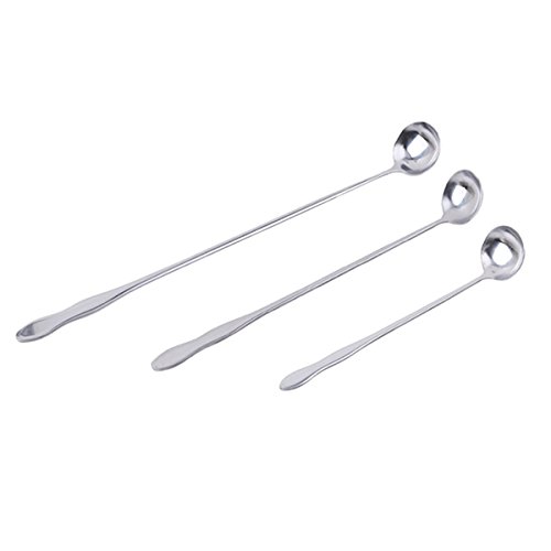 CH 1pc Stainless Steel Stir Spoon Creative Long Handle Spoon Korean Coffee Spoon Ice Cream Spoon (7.48X1.5in)