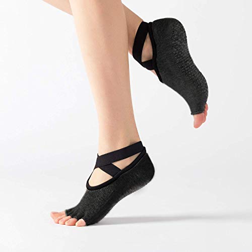 Ifnow Yoga Socks for Women with Grip & Non Slip Toeless Half Toe Socks for Pilates Ballet Barre Dance Barefoot Workout