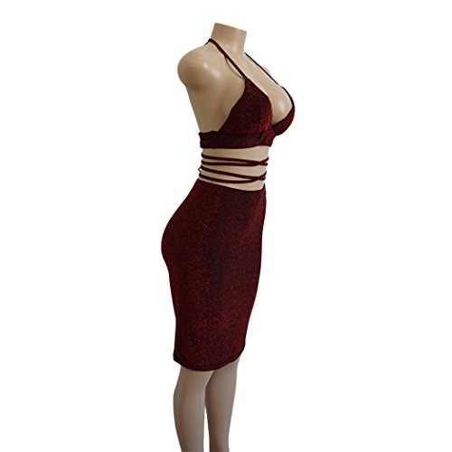 image for Minisoya Womens V Neck Party Clubwear Racy Bodysuit Bodycon Pencil Dre