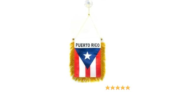 Puerto Rico Flag Hanging Car Pennant For Car Window Or Rearview