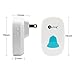 RuiLing Portable Wireless Doorbell Kit, 36 Chime Tones Operating at 1000ft/ 300m Range IP44 Waterproof 1 Push Button (Transmitter) with 2 Plug-In Door Chime (AC Receiver)- White