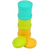 Re-Play Made in The USA 3pk Stackable Snack Cups for Baby and Toddler - Aqua, Green, Sunny Yellow (Aqua Asst.)