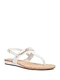 GUESS Factory Women's Jyll Gold Chain Logo T-Strap Sandals