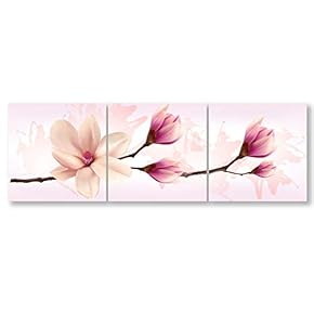 Romantic Flower Home Artwork for Living Room Bedroom x3 Panels