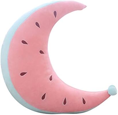 Healifty Cute Throw Pillows Soft Watermelon Pattern Crescent Moon