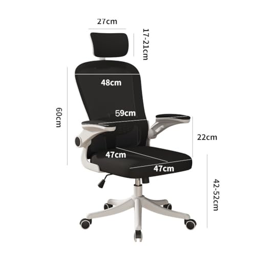 MOZOGOT Ergonomic Office Chair with Lumbar Support & Headrest & Flip-up Arms Height Adjustable Rocking Home Office Desk Chairs for Teens and Adults (Pink Mesh)