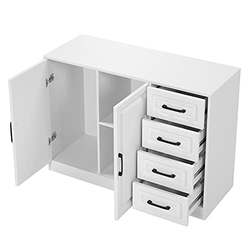 HOMECHO Sideboard Buffet, Kitchen Storage with 2 Doors & 4