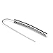 Silvershake Long Created Black Onyx Inlay White Gold Plated 925 Sterling Silver Threader Earrings