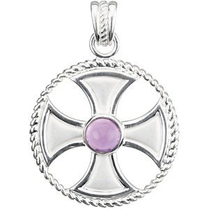 Amethyst Maltese Rope Cross. 