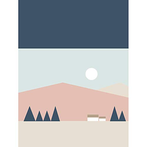 Wee Blue Coo Pastel Geometric Scotland Scottish Highland Sun Hills House Canvas Print