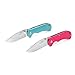 MOSSY OAK 2-pack Pocket Folding Knife Set Pink and Teal Blue