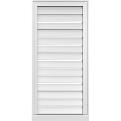 20"W x 42"H Rectangle Surface Mount Signature Urethane Gable Vent: Functional,…