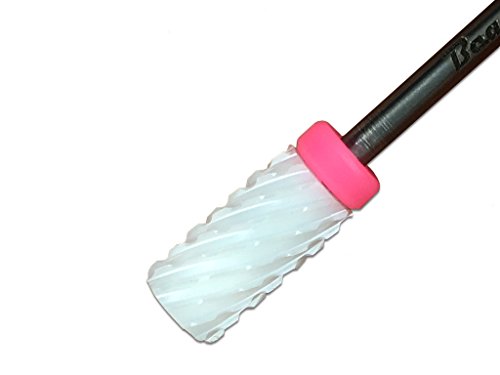 Beauticom  Professional USA High Quality Ceramic White LARGE Barrel Bit Nail Drill (Grit: TRIPLE 3X COARSE) 3/32" Shank Size