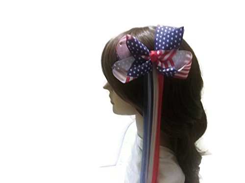Usa Red White And Blue Hair Bow Clip On Hair Tattoos Xl