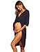 Ekouaer Maternity Nursing Robe,Delivery Nightgowns Hospital Breastfeeding Gown (Navy, Large)