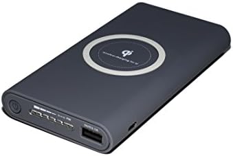 10000 mAh Wireless Charger Power Bank, 10000Mah 3 in 1 Qi Power Bank and Qi Wireless Portable Charger for iPhone x/8/8 Plus ,Samsung Galaxy S6/7/8/9 and More (Gray)