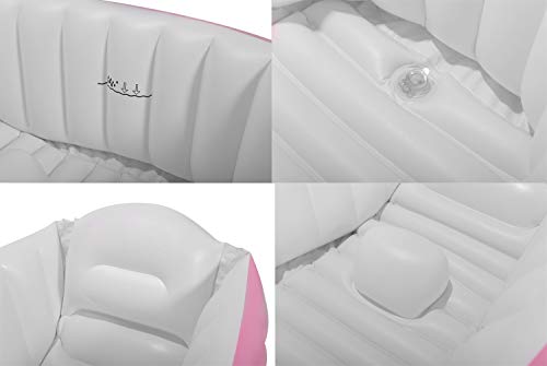 Inflatable Baby Bathtub, Air Bath Basin Non Slip Bathing Tub Portable Foldable Shower Basin Pool with Plastic Bellows Foot Pump and Baby Bath Toy for Kids