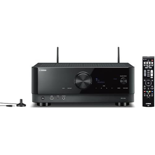Yamaha RX-V4A 5.2-Channel Surround Sound Network AV Receiver with MusicCast Built-in Wi-Fi and Bluetooth Streaming Home Theater System Bundle with Accessories
