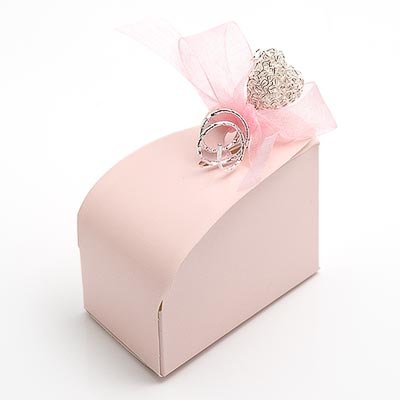 Domed Wedding Cake Boxes Satin Pink Pk 10 Flat Packed Without