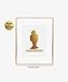 Top Knot Silhouette Gold Foil Decor Print Woman Bun Hairstyle Stripes French Chic Girly Office Poster Wall Art 5 inches x 7 inches